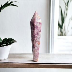 Lepidolite Crystal with Mica Meditation Scepter Wand‎